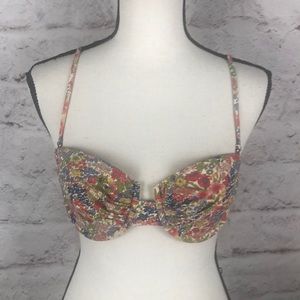 NWOT J Crew Floral Design Bikini Top Sz 34C